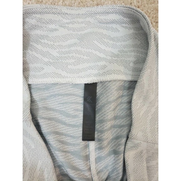 Kyodan ~Woman Sz TG/XL~ Light Gray Striped Print Yoga Active Capri Leggings NWOT - Picture 10 of 12